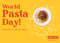 Globe Pasta Postcard Image Preview