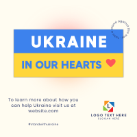 Ukraine In Our Hearts Instagram Post Design