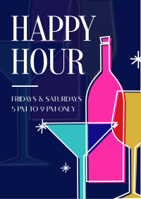 Retro Happy Hour Flyer Image Preview