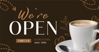 Cafe Opening Announcement Facebook ad Image Preview