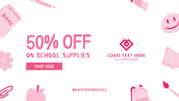 Back to School Discount Facebook Event Cover Design