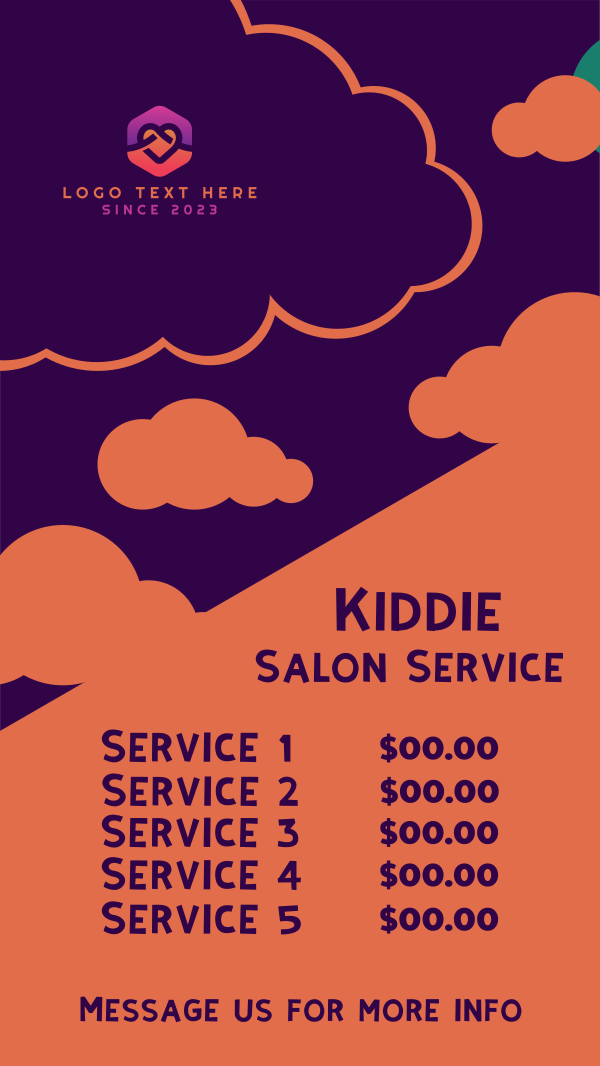 Salon Pricelist Instagram Story Design