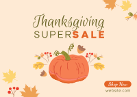 Thanksgiving Pumpkin Sale Postcard Design