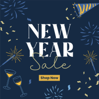 New Year Sparklers Sale Instagram Post Design