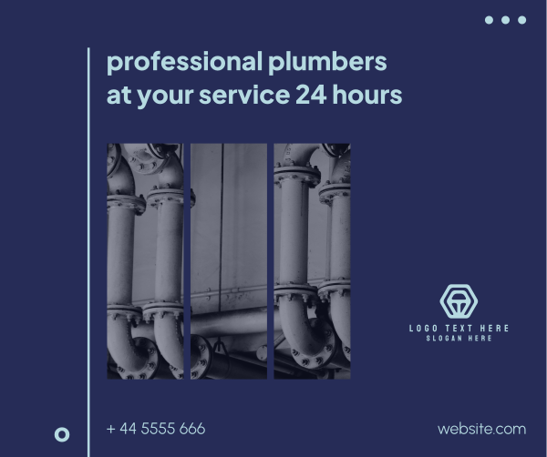 Plumbers 24 Hours Facebook Post Design Image Preview