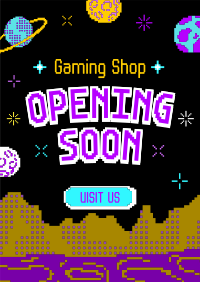 Pixel Space Shop Opening Poster Image Preview