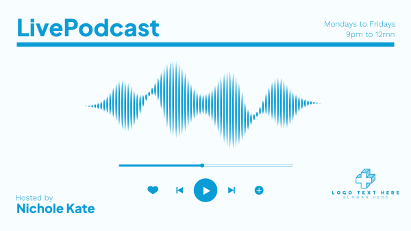 Podcast Waveform Zoom Background Design Image Preview