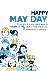 Happy May Day Workers Poster Design