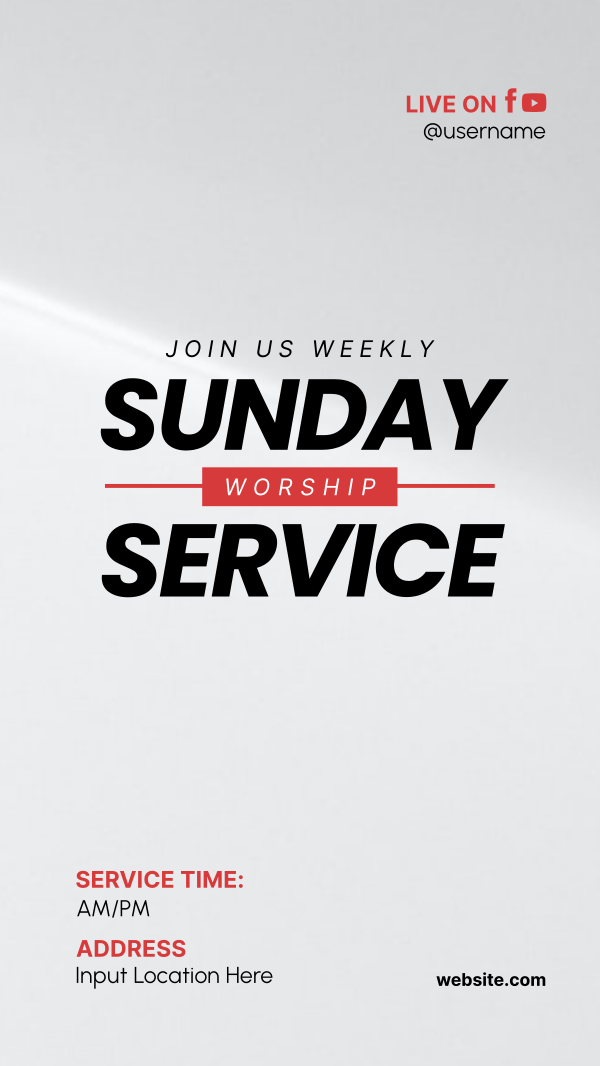 Sunday Worship Service Instagram Story Design Image Preview