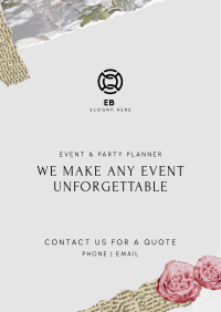 Event and Party Planner Scrapbook Poster Design