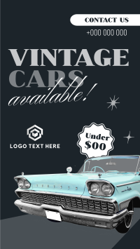 Vintage Cars Available Facebook Story Design