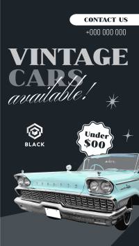 Vintage Cars Available Facebook Story Image Preview