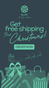 Contemporary Christmas Free Shipping Instagram Story Design