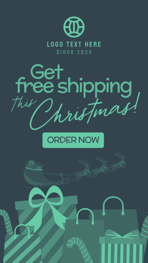 Contemporary Christmas Free Shipping Instagram story Image Preview