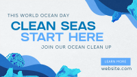 Ocean Day Clean Up Drive Facebook Event Cover Design