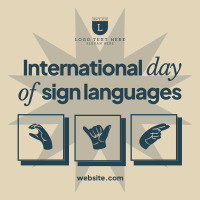 International Day of Sign Languages Linkedin Post Design