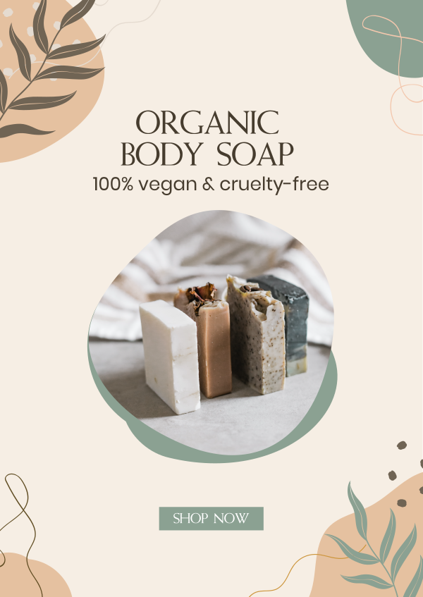 Organic Body Soap Poster Design Image Preview