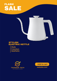 Stylish Electric Kettle Poster Image Preview