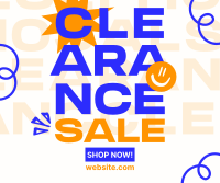Clearance Sale Scribbles Facebook Post Design