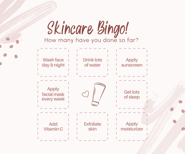 Skincare Tips Bingo Facebook Post Design Image Preview