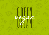 Green Clean and Vegan Postcard Design