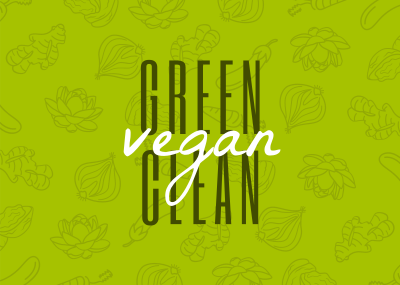 Green Clean and Vegan Postcard Image Preview