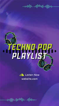 Techno Pop Music Facebook Story Design