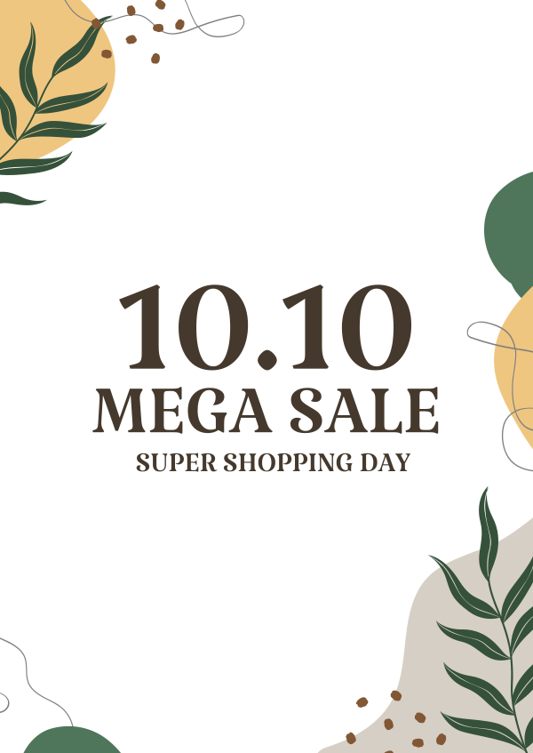 10.10 Sale Organic Abstract Poster Design Image Preview