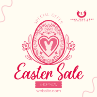 Floral Egg with Easter Bunny and Shapes Sale Instagram post Image Preview