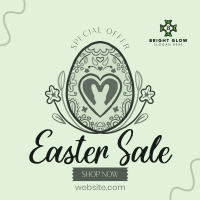 Floral Egg with Easter Bunny and Shapes Sale Instagram post Image Preview