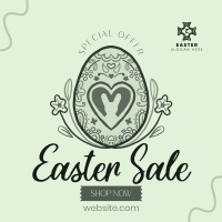 Floral Egg with Easter Bunny and Shapes Sale Instagram Post Image Preview