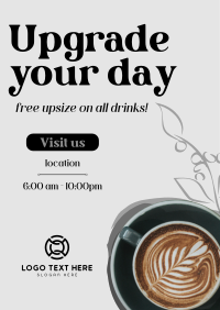 Free Upgrade Upsize Coffee Poster Design