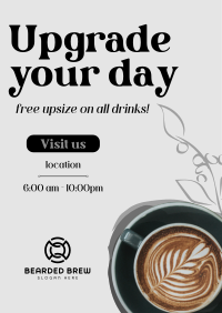 Free Upgrade Upsize Coffee Poster Image Preview