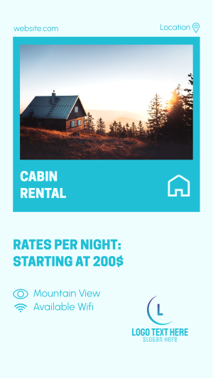 Cabin Rental Rates Instagram story