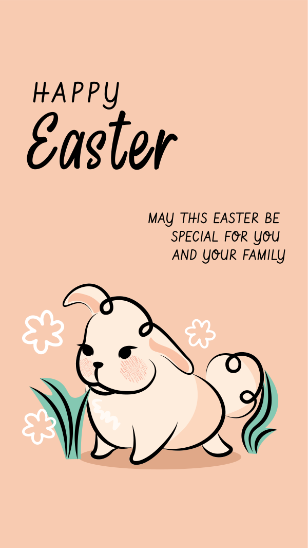 Easter Bunny Greeting Facebook Story Design Image Preview