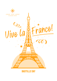 Eiffel Tower Bastille Greeting  Poster Design