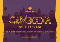 Cambodia Travel Postcard Design