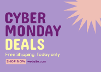 Quirky Cyber Monday Postcard Design