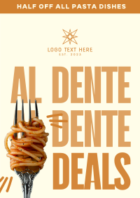 Minimalist Quirky Pasta Deals Flyer Design