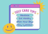Self Care Tips Postcard Image Preview