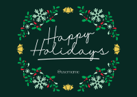 Holiday Wreath Postcard Design