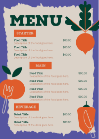 Organic Vegan Restaurant Menu Preview