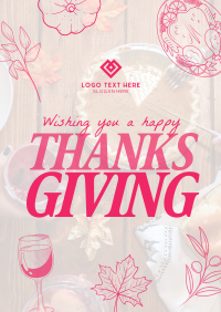 Thanksgiving Typography Greeting Poster Design