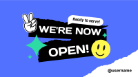 We're Open Stickers Facebook event cover Image Preview