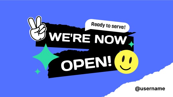 We're Open Stickers Facebook Event Cover Design Image Preview
