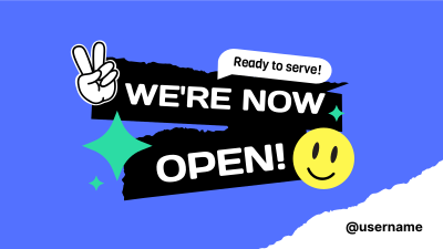 We're Open Stickers Facebook Event Cover Image Preview