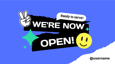We're Open Stickers Facebook Event Cover
