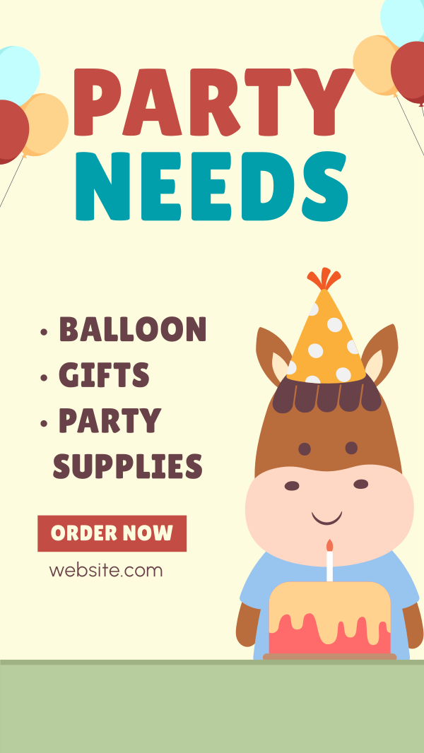 Party Supplies Instagram Story Design Image Preview