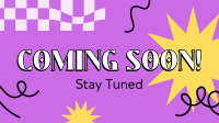 Coming Soon Curly Lines Facebook Event Cover Design