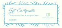 Wispy Leaves Gift Certificate Design